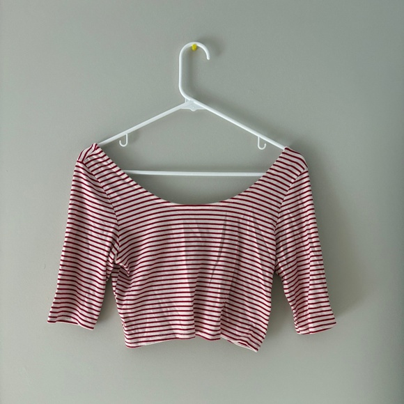 Heart Hips | striped crop top | size large - Picture 1 of 2